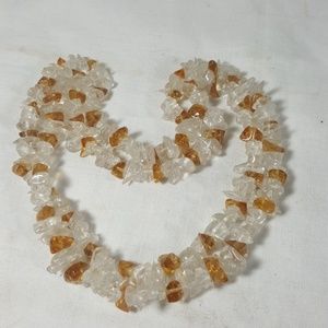 Rock Crystal Amber And Crystal bead necklace